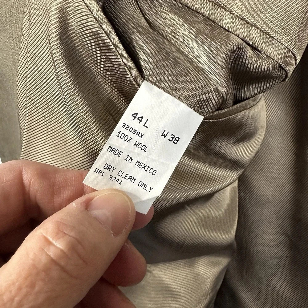 Oscar de la Renta Men Blazer 100% Wool Sport Coat Olive Grn 44L W38‎ Date Night